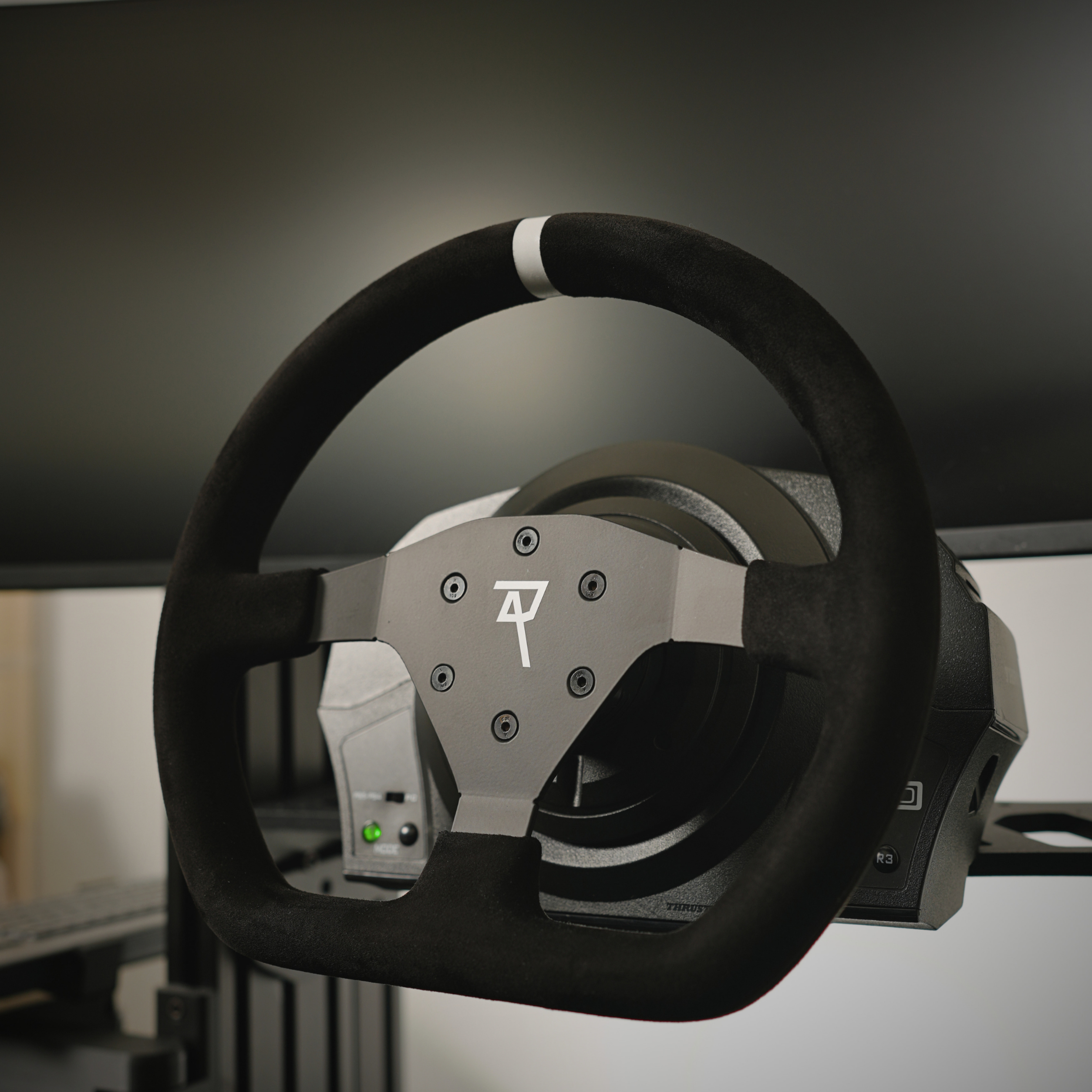Raceact Racing GT3 Cup Steering Wheel - Black Suede with Black Spokes, 320mm , Universal Wheel ,