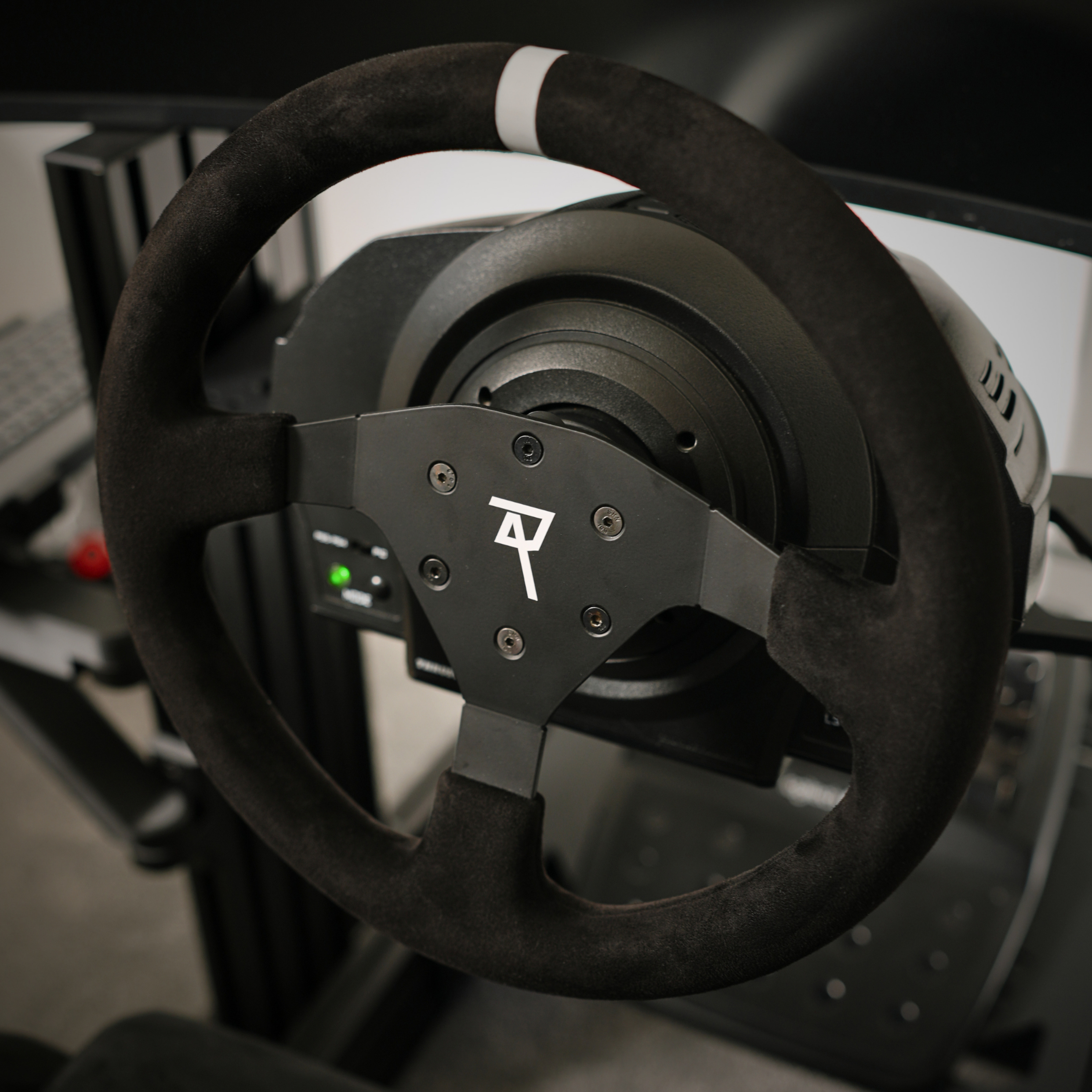 Raceact Racing 320mm Universal Suede Steering Wheel, 6-Screw Mount, for Racing/Rally/Motorsports/Car Simulation Driving, White Alignment Line, O-Shaped Steering Wheel, Racing Steering Wheel
