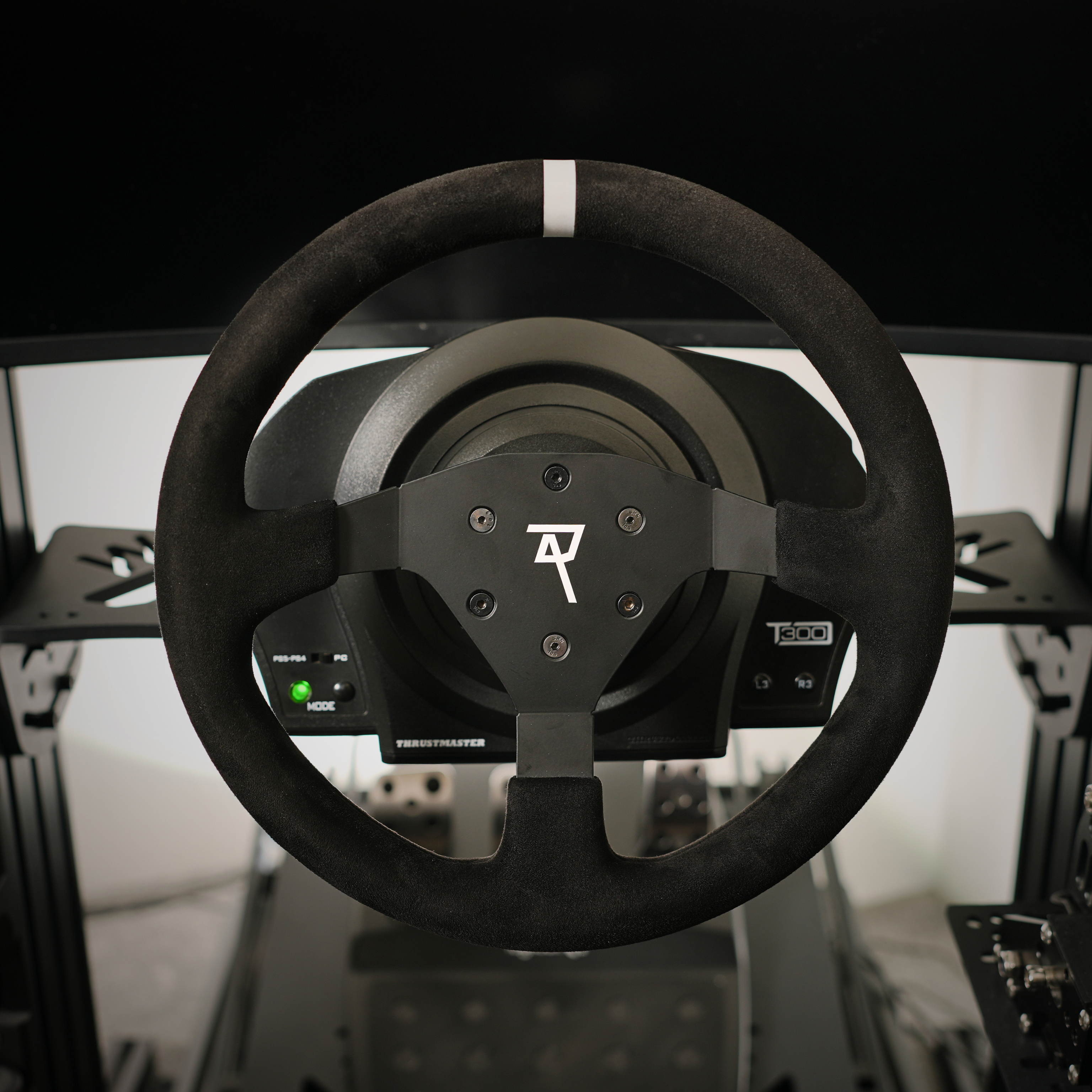 Raceact Racing 320mm Universal Suede Steering Wheel, 6-Screw Mount, for Racing/Rally/Motorsports/Car Simulation Driving, White Alignment Line, O-Shaped Steering Wheel, Racing Steering Wheel