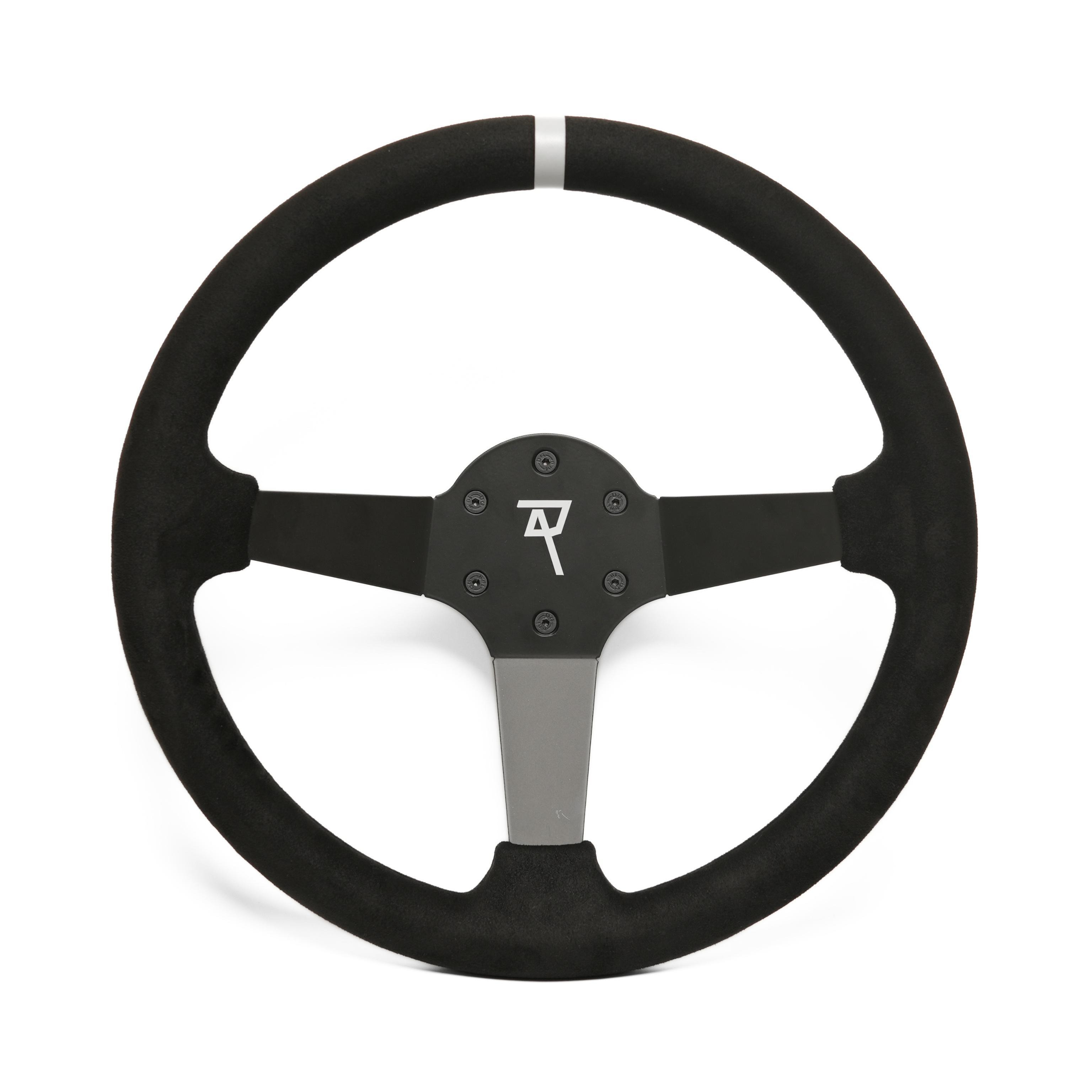 Raceact Racing Universal 350mm Suede Steering Wheel, Deep Dish 6-Bolt, Drift Car & Sim Racing Wheel