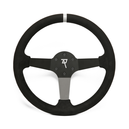 Raceact Racing Universal 350mm Suede Steering Wheel, Deep Dish 6-Bolt, Drift Car & Sim Racing Wheel
