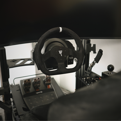 Raceact Racing D-Shaped Universal Racing Steering Wheel , 320 mm Suede Race Style Sim Racing Steering Wheel , Universal Wheel