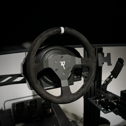 Raceact Racing 320mm Universal Suede Steering Wheel, 6-Screw Mount, for Racing/Rally/Motorsports/Car Simulation Driving, White Alignment Line, O-Shaped Steering Wheel, Racing Steering Wheel