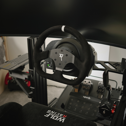 Raceact Racing D-Shaped Universal Racing Steering Wheel , 320 mm Suede Race Style Sim Racing Steering Wheel , Universal Wheel