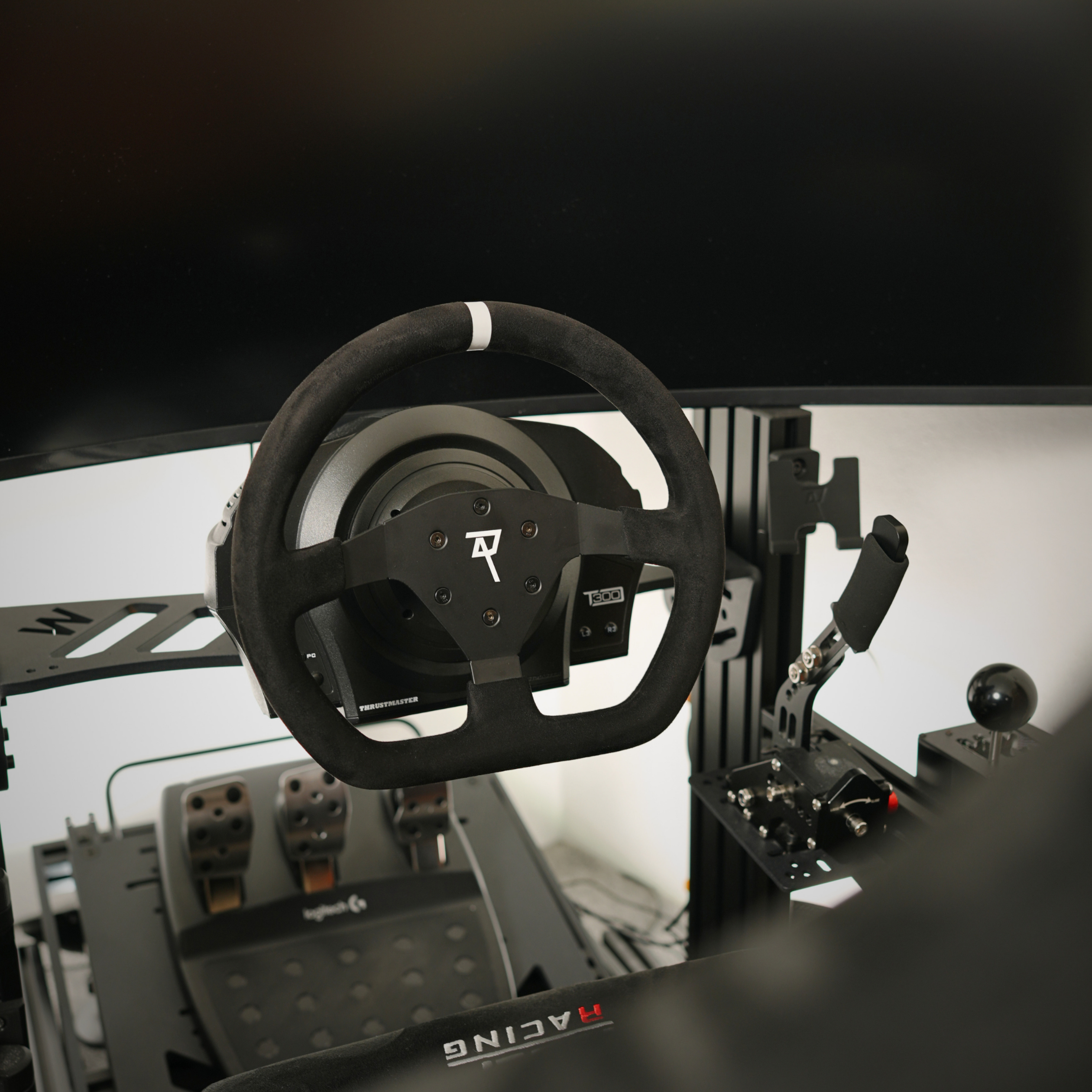 Raceact Racing GT3 Cup Steering Wheel - Black Suede with Black Spokes, 320mm , Universal Wheel ,