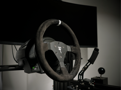 Raceact Racing 320mm Universal Suede Steering Wheel, 6-Screw Mount, for Racing/Rally/Motorsports/Car Simulation Driving, White Alignment Line, O-Shaped Steering Wheel, Racing Steering Wheel