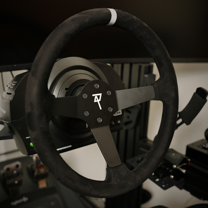 Raceact Racing Universal 350mm Suede Steering Wheel, Deep Dish 6-Bolt, Drift Car & Sim Racing Wheel