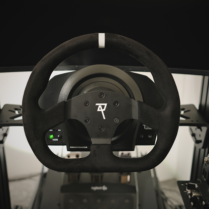 Raceact Racing D-Shaped Universal Racing Steering Wheel , 320 mm Suede Race Style Sim Racing Steering Wheel , Universal Wheel