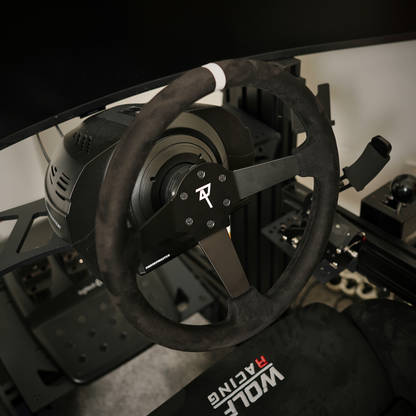 Raceact Racing Universal 350mm Suede Steering Wheel, Deep Dish 6-Bolt, Drift Car & Sim Racing Wheel