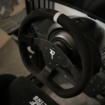 Raceact Racing GT3 Cup Steering Wheel - Black Suede with Black Spokes, 320mm , Universal Wheel ,