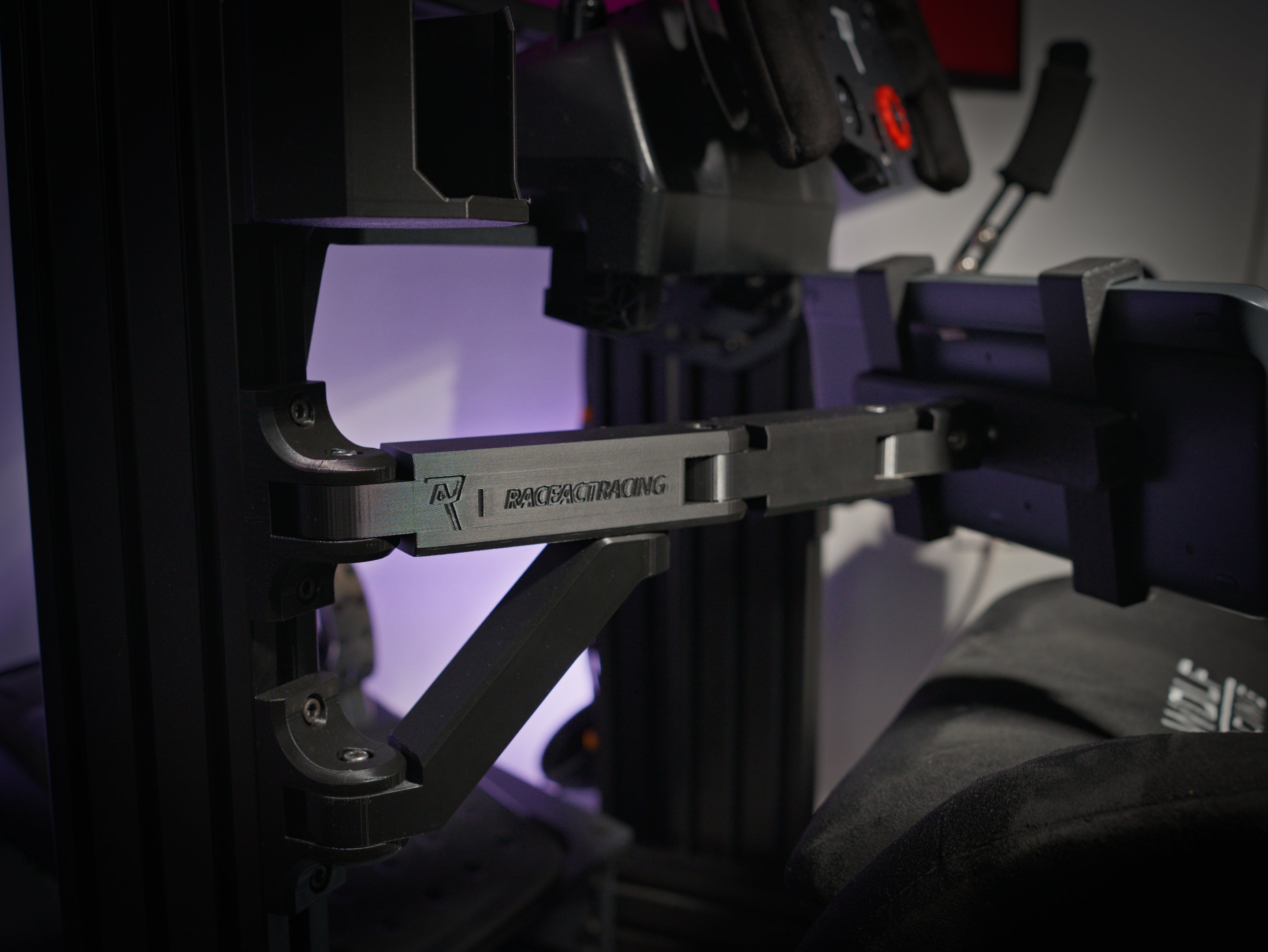 Dual-Arm Swivel Keyboard Holder for Aluminum Profile Sim Rigs