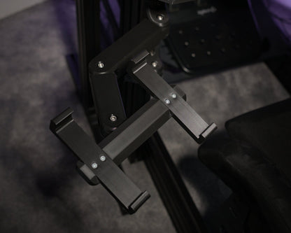 Dual-Arm Swivel Keyboard Holder for Aluminum Profile Sim Rigs