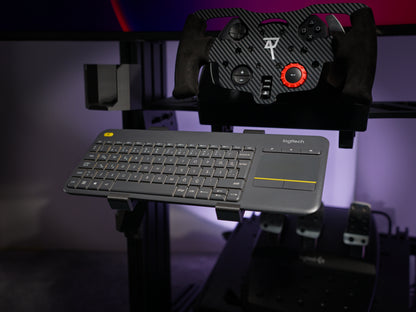 Dual-Arm Swivel Keyboard Holder for Aluminum Profile Sim Rigs