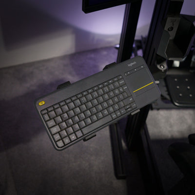 Dual-Arm Swivel Keyboard Tray for Aluminum Sim Rigs